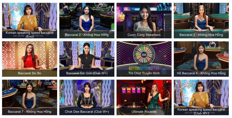 Những Trò Chơi Nổi Bật Tại Live Casino W88